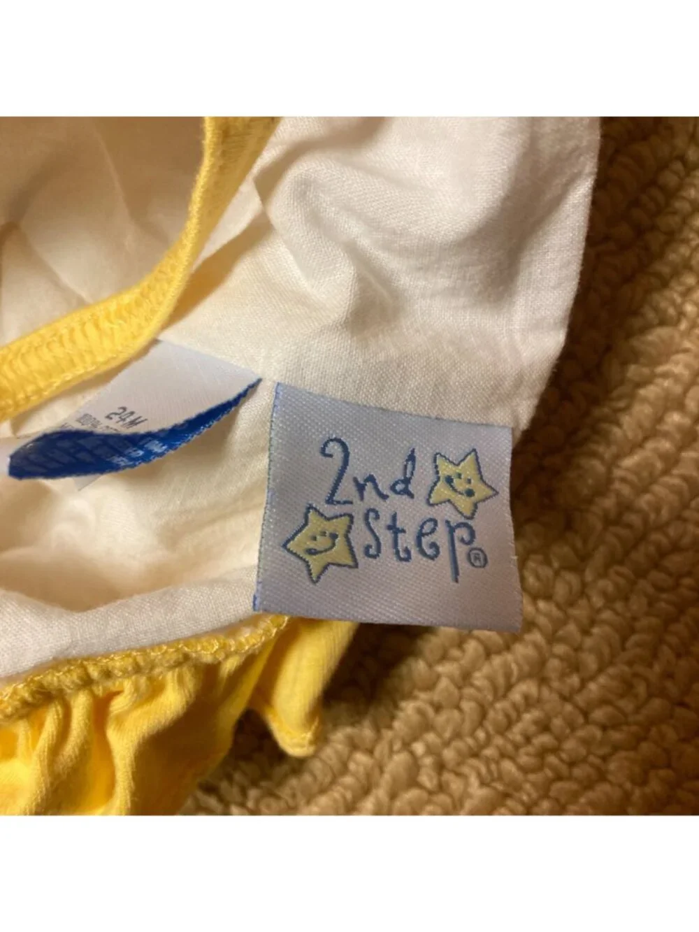 2nd Step Toddler Sun Hat 24 Months Yellow White Stripes Ruffle Hook Look Closer